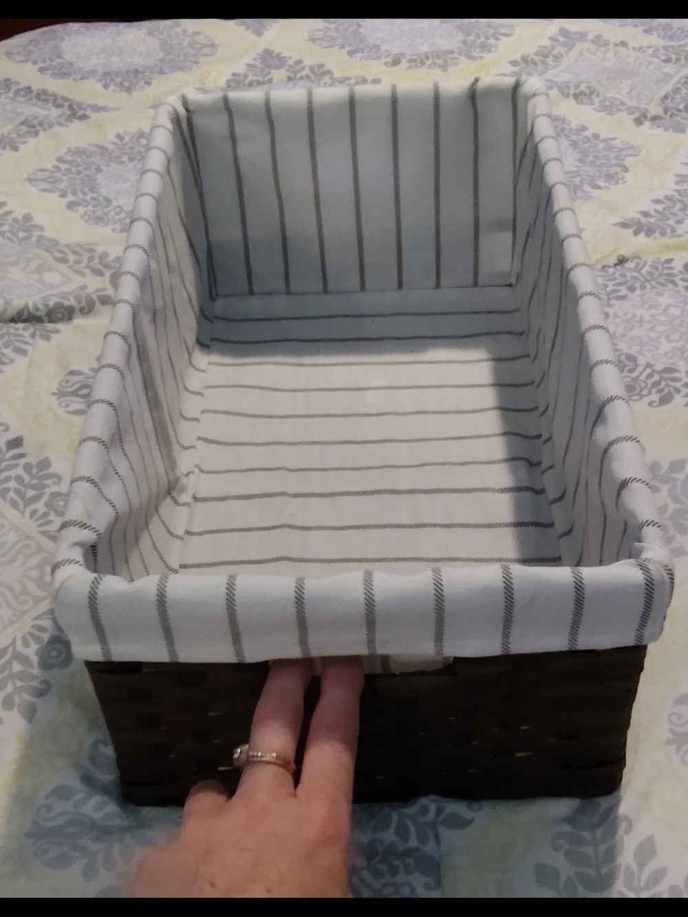NWOT! Ikea Fabric-Lined Woven Storage Basket
